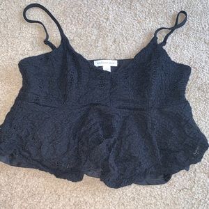 Black halter crop top
